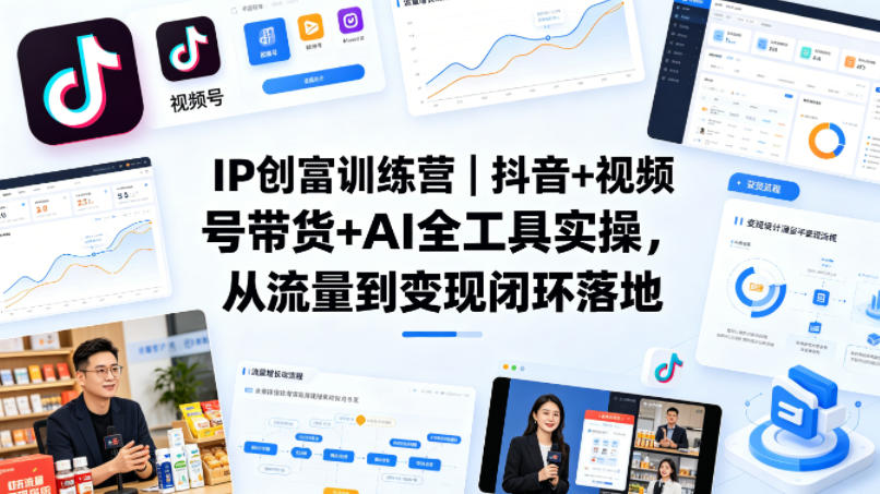 IP创富训练营｜抖音+视频号带货+AI全工具实操，从流量到变现闭环落地-智富思维学堂