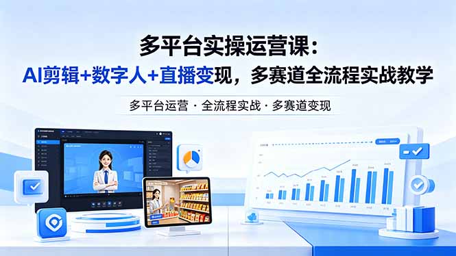 某团队多平台实操运营课-更新26年4月20：AI剪辑+数字人+直播变现，多赛道全流程实战教学-智富思维学堂