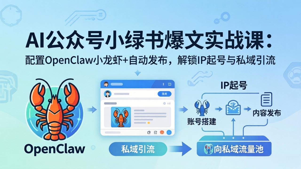 AI公众号小绿书变现实战课：小绿书爆文写作+OpenClaw自动发布，解锁IP起号与私域引流-智富思维学堂