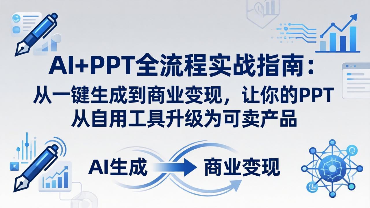 AI+PPT全流程实战指南-更新4月21：从一键生成到商业变现，让你的PPT从自用工具升级为可卖产品-智富思维学堂