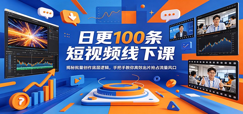 日更100条短视频线下课：揭秘批量创作底层逻辑，手把手教你高效出片抢占流量风口-智富思维学堂