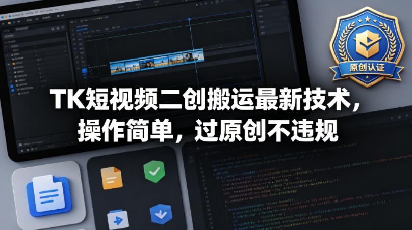 TK短视频二创搬运最新技术，操作简单，过原创不违规-智富思维学堂