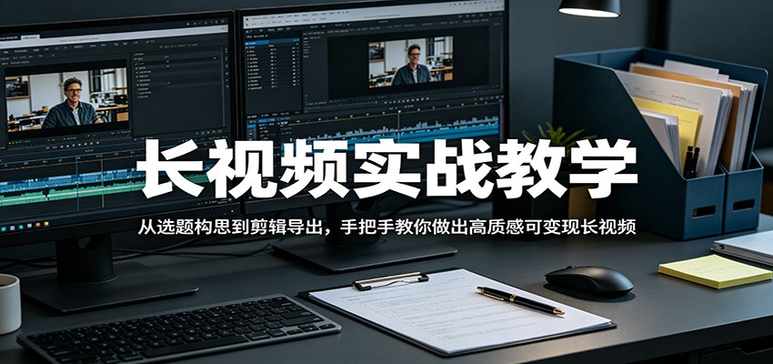 长视频实战教学，从选题构思到剪辑导出，手把手教你做出高质感可变现长视频-智富思维学堂