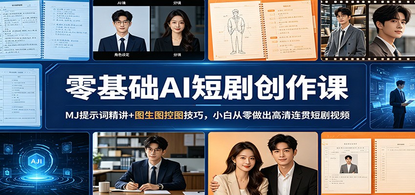零基础AI短剧创作课：MJ提示词精讲+图生图控图技巧，小白从零做出高清连贯短剧视频-智富思维学堂