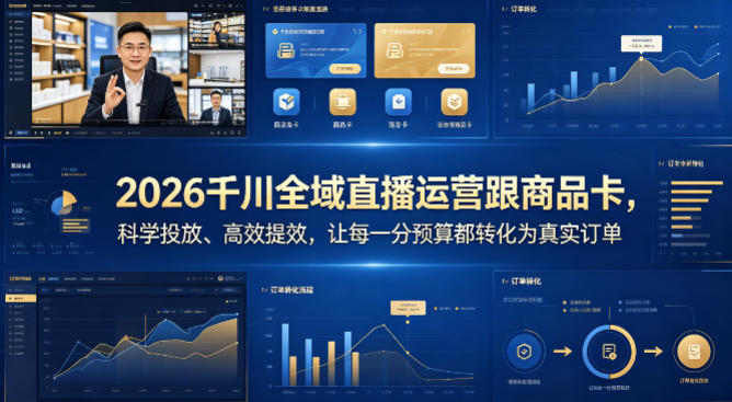 2026千川全域直播运营跟商品卡，科学投放、高效提效，让每一分预算都转化为真实订单-智富思维学堂