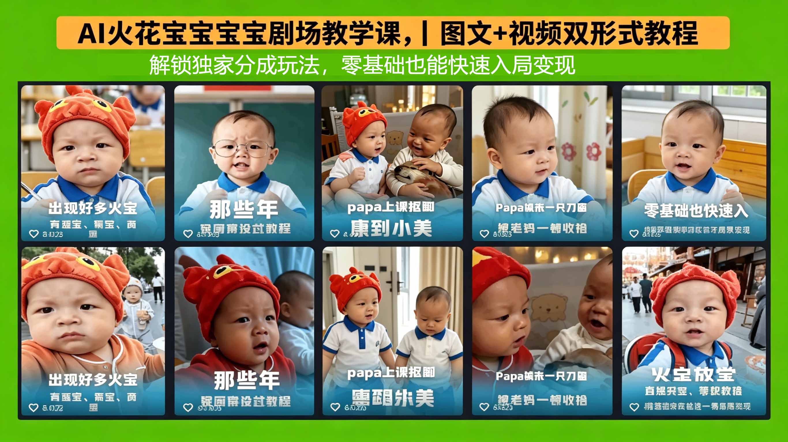 AI火花宝宝宝宝剧场教学课，图文+视频双形式教程，解锁独家分成玩法，零基础也能快速入局变现-智富思维学堂