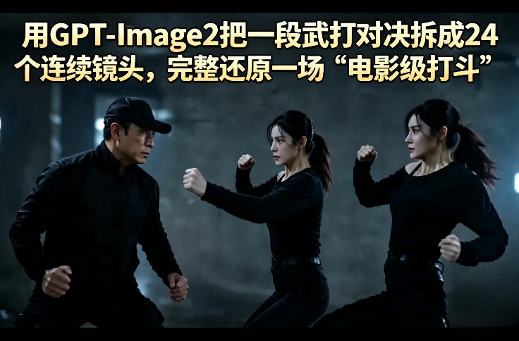 用GPT-Image2把一段武打对决拆成24个连续镜头，完整还原一场“电影级打斗”-智富思维学堂