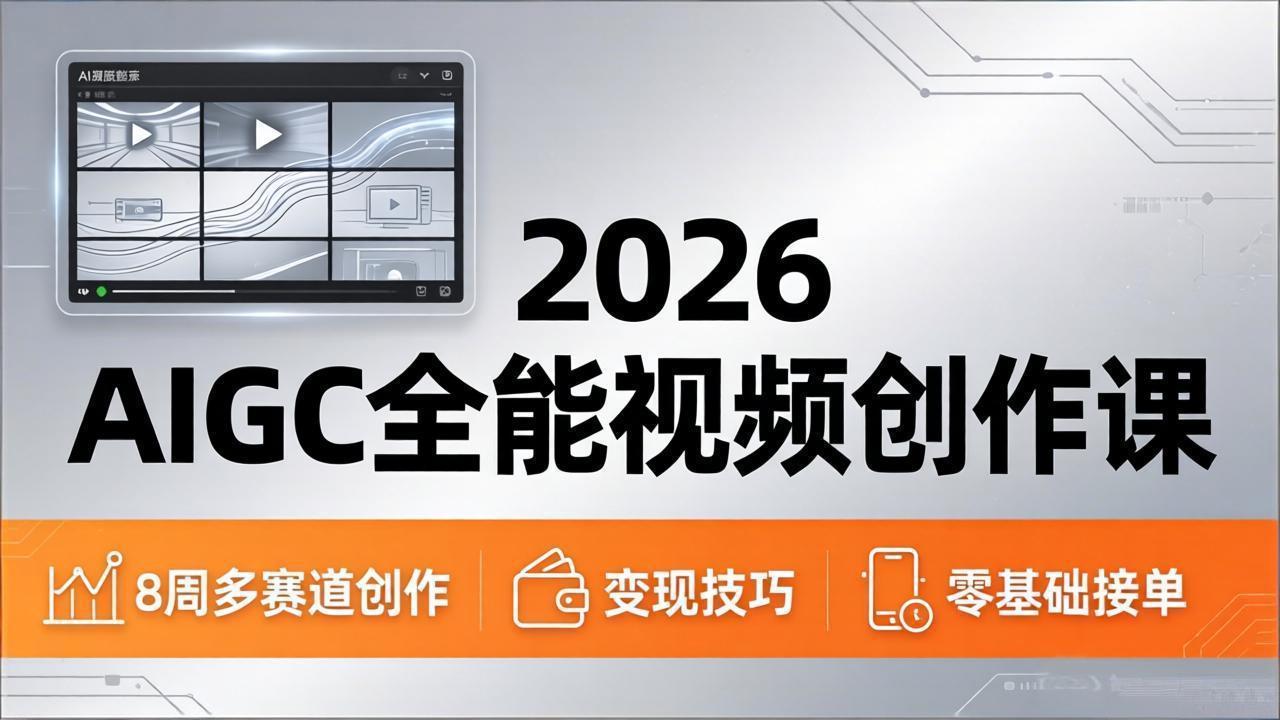 2026AIGC全能视频创作课，8周吃透多赛道创作+变现，零基础也能高效出片接单-智富思维学堂