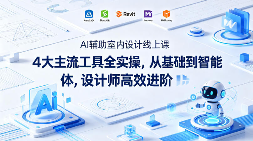 AI辅助室内设计线上课｜4大主流工具全实操，从基础到智能体，设计师高效进阶-智富思维学堂