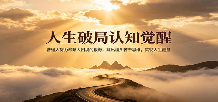 人生破局认知觉醒，普通人努力却陷入困境的根源，跳出埋头苦干思维，实现人生翻盘-智富思维学堂