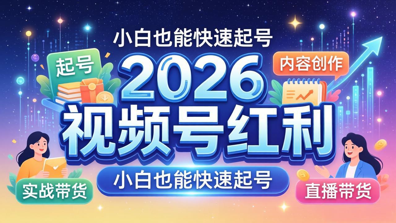 2026视频号红利实战营，大佬亲授起号、内容、直播、IP、投流、私域、矩阵全套落地打法-智富思维学堂