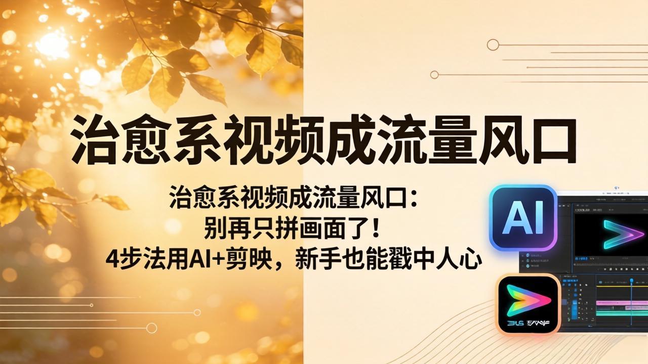 治愈系视频成流量风口：别再只拼画面了！4步法用AI+剪映，新手也能戳中人心-智富思维学堂