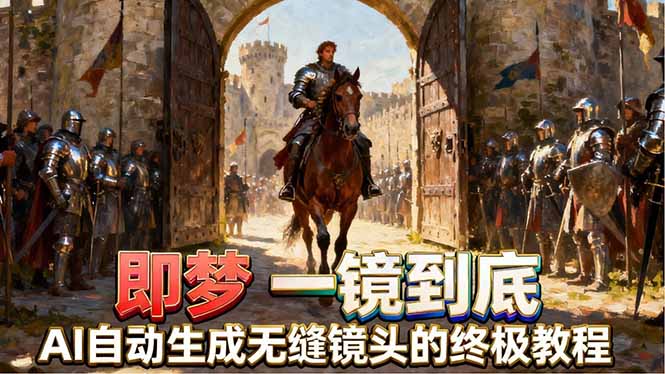 即梦AI一镜到底终极教程，智能补帧+运镜技巧，AI自动生成无缝丝滑长镜头高效出片-智富思维学堂