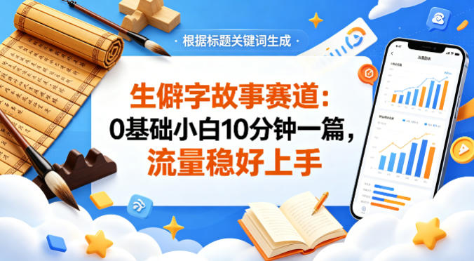 公众号流量主——生僻字故事赛道，流量稳，好上手，0基础小白也能10分钟一篇-智富思维学堂