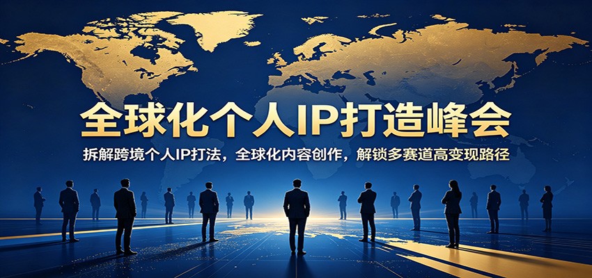 全球化个人IP打造峰会：拆解跨境个人IP打法，全球化内容创作，解锁多赛道高变现路径-智富思维学堂