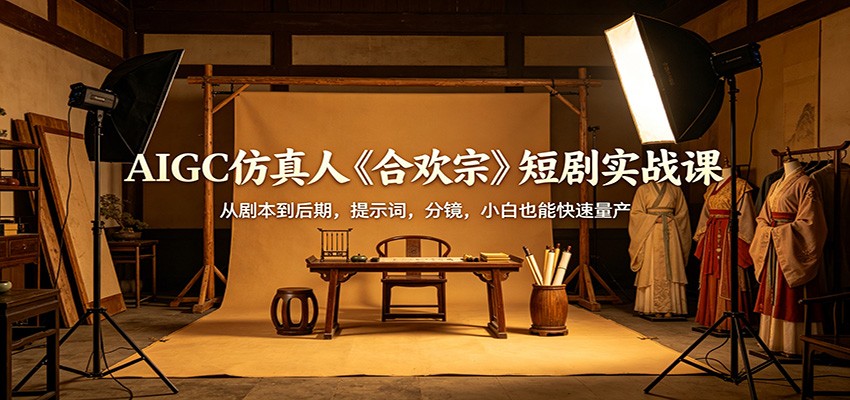 AIGC仿真人《合欢宗》短剧实战课：从剧本到后期，提示词，分镜，小白也能快速量产-智富思维学堂