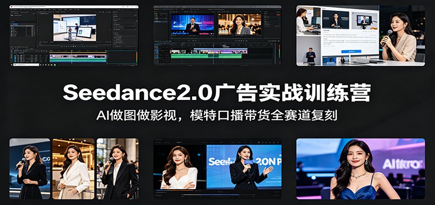 Seedance2.0广告实战训练营：AI做图做影视，模特口播带货全赛道复刻-智富思维学堂