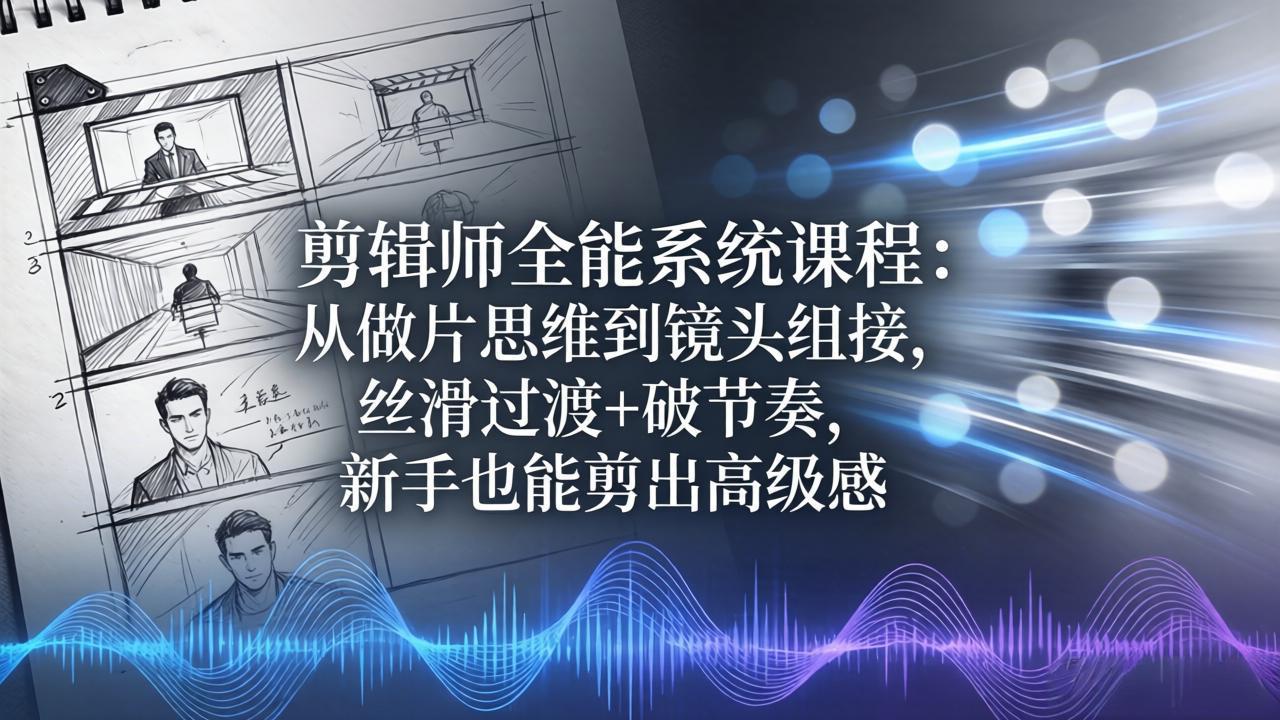 剪辑师全能系统课程：从做片思维到镜头组接，丝滑过渡+破节奏，新手也能剪出高级感-智富思维学堂