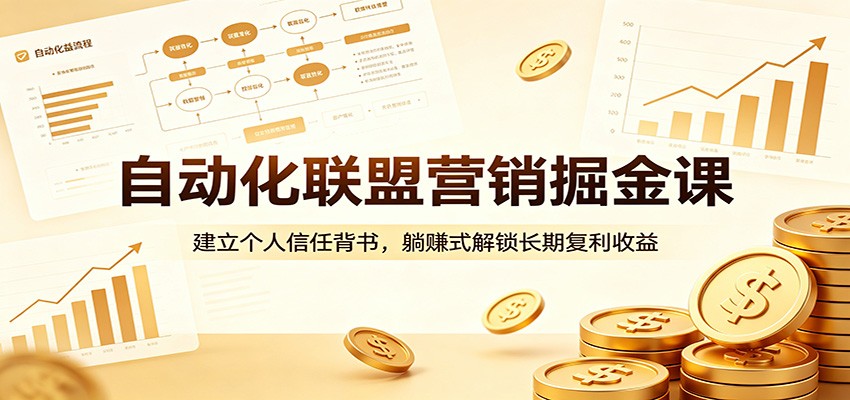 自动化联盟营销掘金课：建立个人信任背书，躺赚式解锁长期复利收益-智富思维学堂