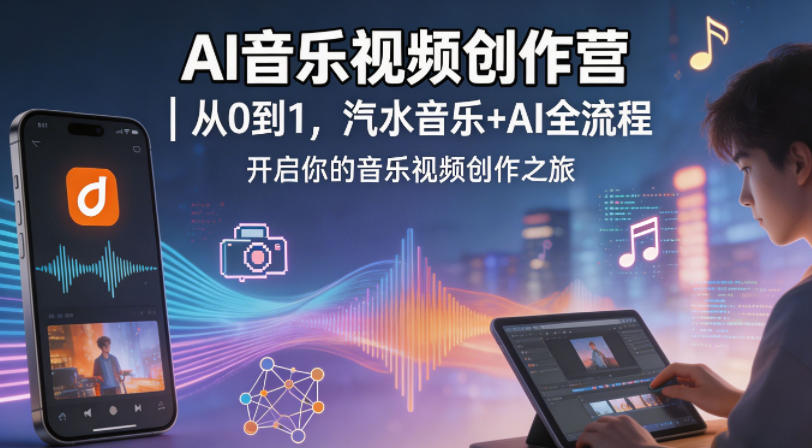 AI音乐视频创作营｜从0到1，汽水音乐+AI全流程，开启你的音乐视频创作之旅-智富思维学堂