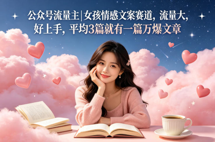 公众号流量主女孩情感文案赛道，流量大，好上手，平均3篇就有一篇万爆文章-智富思维学堂