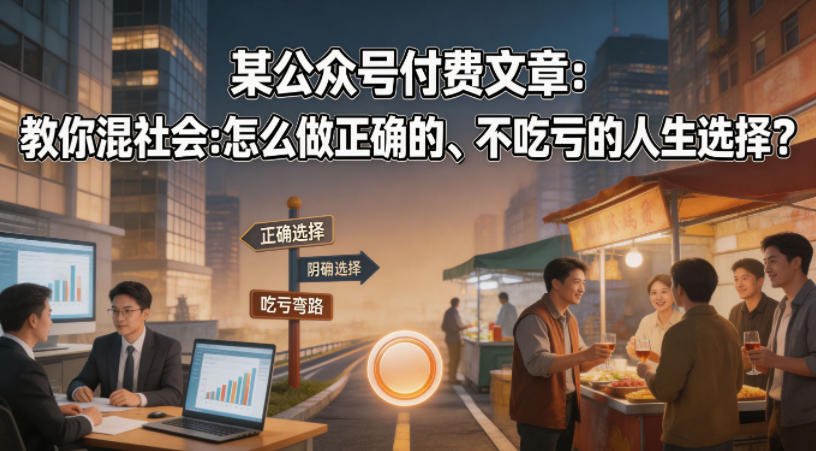 某公众号付费文章:教你混社会:怎么做正确的、不吃亏的人生选择?-智富思维学堂