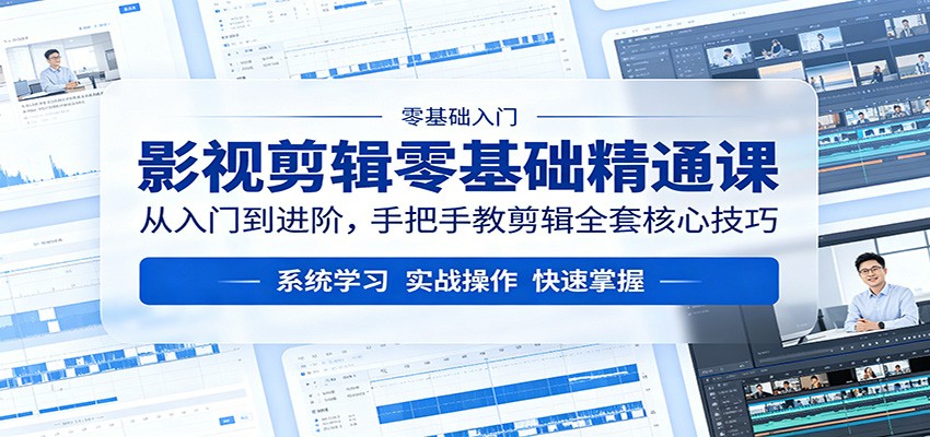 影视剪辑零基础精通课：从入门到进阶，手把手教剪辑全套核心技巧-智富思维学堂