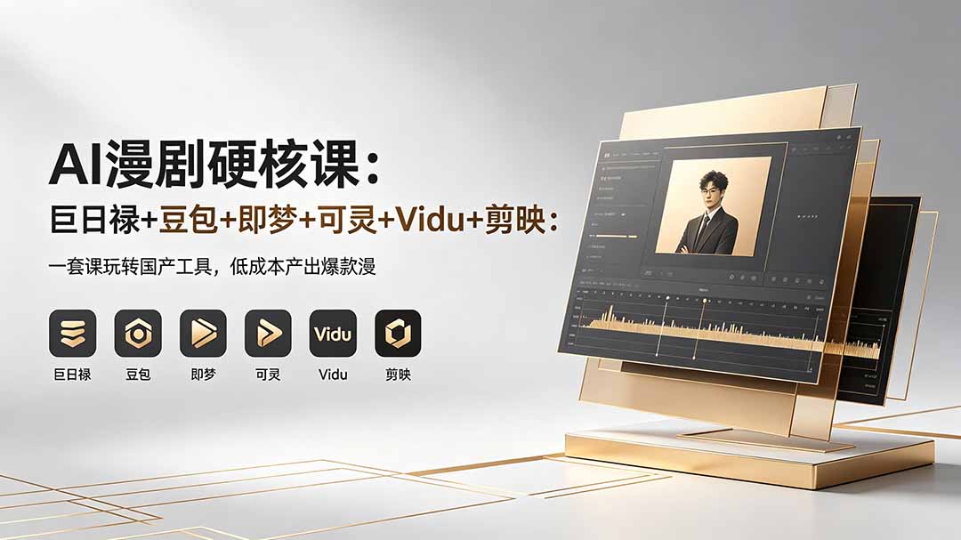 AI漫剧硬核课：巨日禄+豆包+即梦+可灵+Vidu+剪映：一套课玩转国产工具，低成本产出爆款漫剧-智富思维学堂