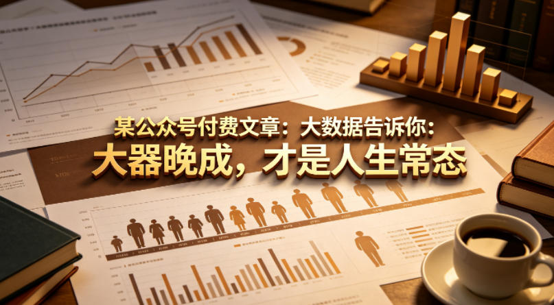 某公众号付费文章：大数据告诉你：大器晚成，才是人生常态-智富思维学堂
