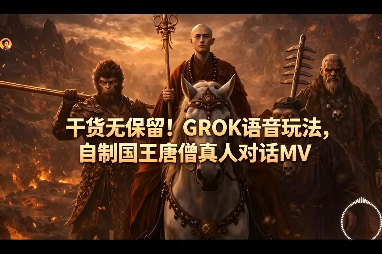 干货无保留！GROK语音玩法，自制国王唐僧真人对话MV-智富思维学堂