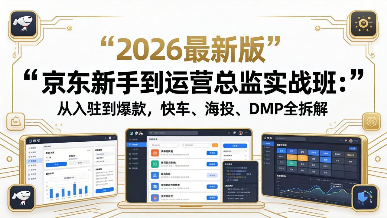 京东新手到运营总监实战班：从入驻到爆款，快车、海投、DMP全拆解，2026最新版-智富思维学堂