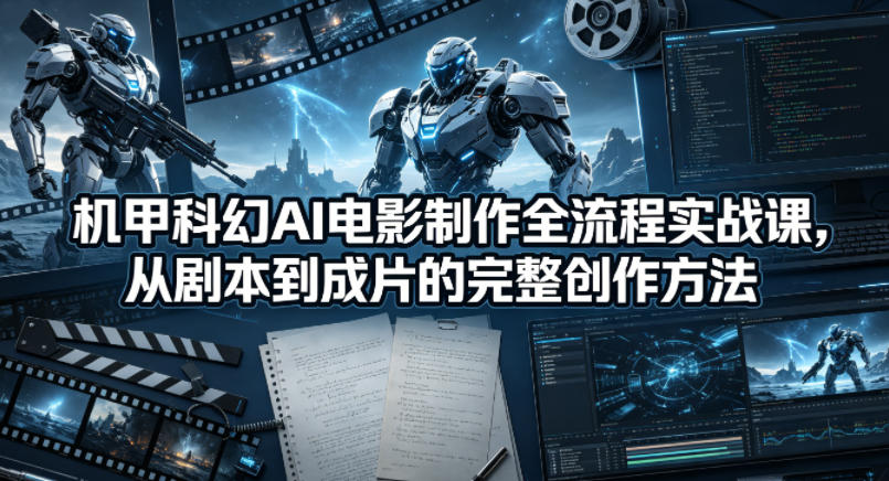 机甲科幻AI电影制作全流程实战课，从剧本到成片的完整创作方法-智富思维学堂