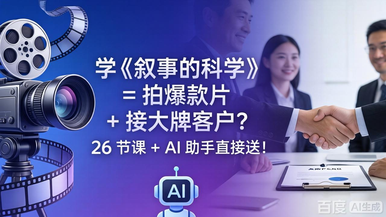 学《叙事的科学》= 拍爆款片 + 接大牌客户？26 节课 + AI 助手直接送！-智富思维学堂