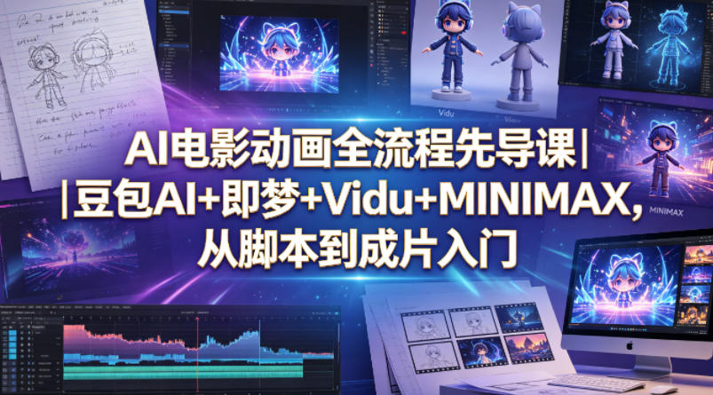 AI电影动画全流程先导课｜豆包AI+即梦+Vidu+MINIMAX，从脚本到成片入门-智富思维学堂