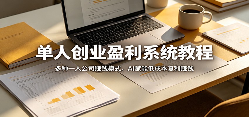 单人创业盈利系统教程：多种一人公司赚钱模式，AI赋能低成本复利赚钱-智富思维学堂