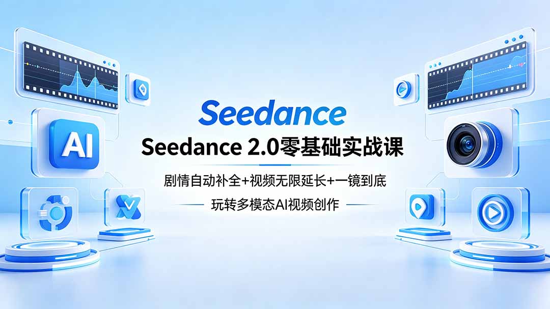 Seedance 2.0零基础实战课:剧情自动补全+视频无限延长+一镜到底:玩转多模态AI视频创作-智富思维学堂