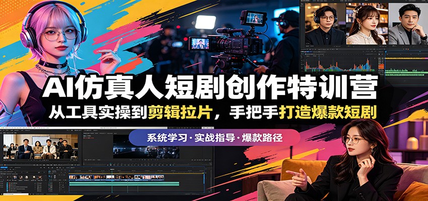 AI仿真人短剧创作特训营：从工具实操到剪辑拉片，手把手打造爆款短剧-智富思维学堂