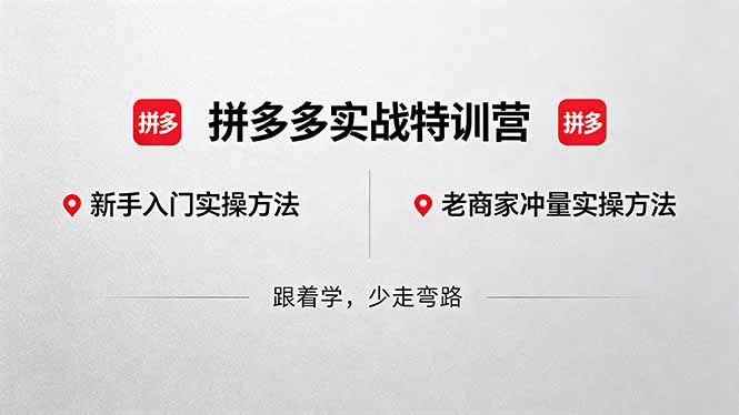 拼多多实战特训营(更新5月3-智富思维学堂