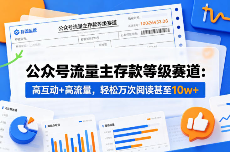 公众号流量主之存款等级赛道,高互动+高流量,轻松达到万次阅读,甚至10w+-智富思维学堂