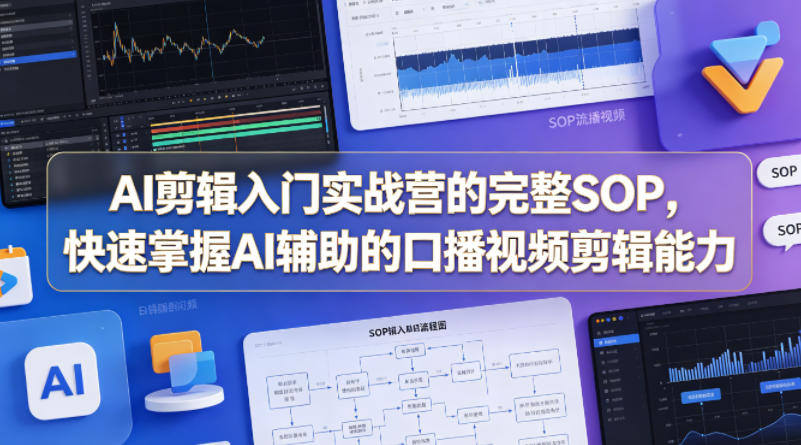 AI剪辑入门实战营的完整SOP，快速掌握AI辅助的口播视频剪辑能力-智富思维学堂