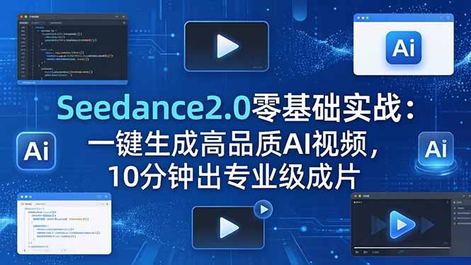 Seedance2.0零基础实战:一键生成高品质AI视频,10分钟出专业级成片-智富思维学堂