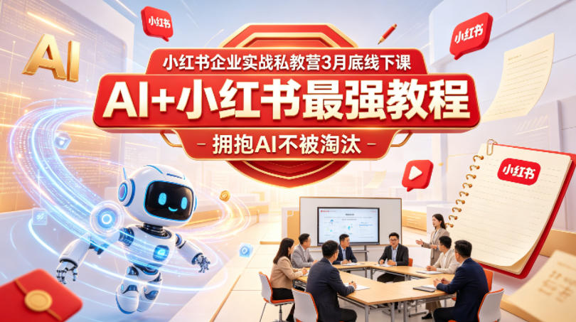 小红书企业实战私教营3月底线下课,AI+小红书最强教程,拥抱AI不被淘汰-智富思维学堂
