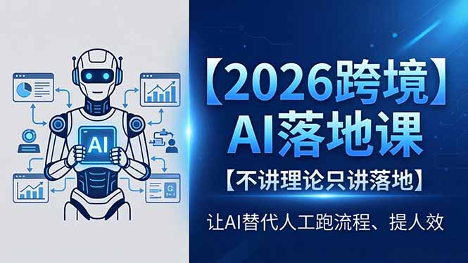 2026跨境AI落地课，不讲理论只讲落地，让AI替代人工跑流程、提人效-智富思维学堂