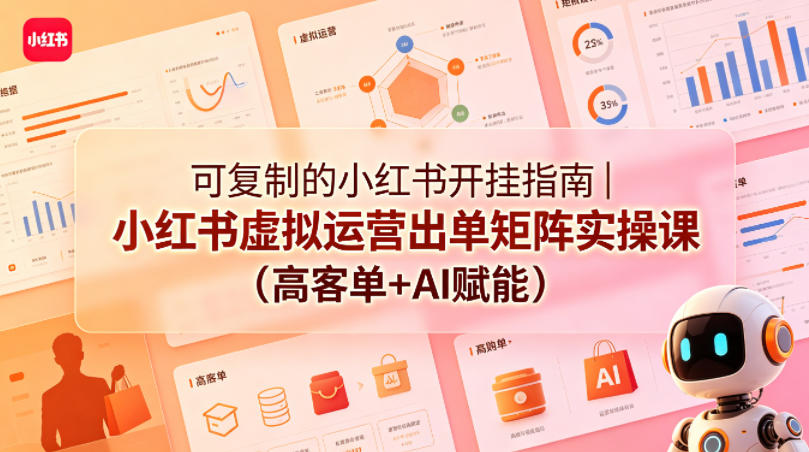 可复制的小红书开挂指南｜小红书虚拟运营出单矩阵实操课(高客单+AI赋能)-智富思维学堂