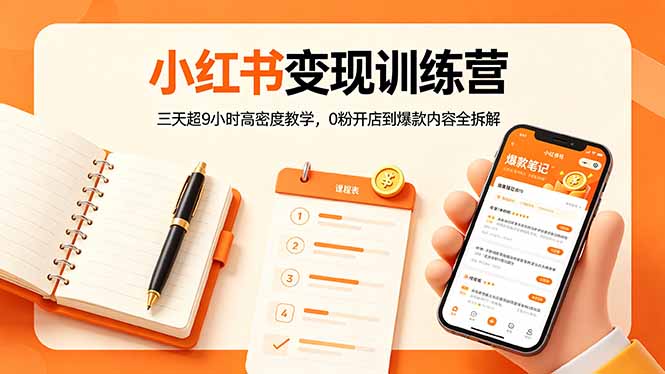 小红书变现训练营:三天超9小时高密度教学,0粉开店到爆款内容全拆解-智富思维学堂