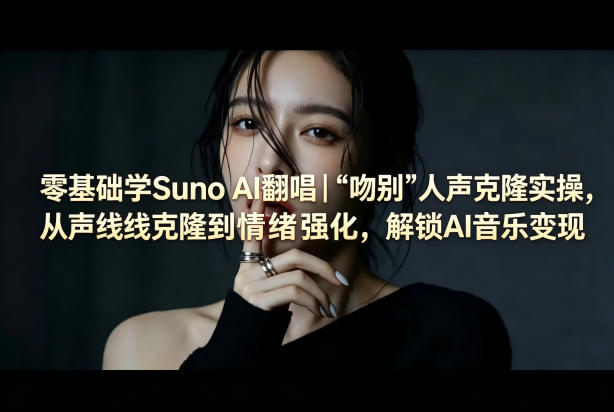 零基础学Suno AI翻唱|《吻别》人声克隆实操,从声线克隆到情绪强化,解锁AI音乐变现-智富思维学堂