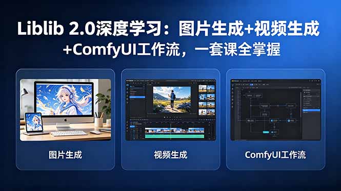 Liblib 2.0深度学习：图片生成+视频生成+ComfyUI工作流，一套课全掌握-智富思维学堂