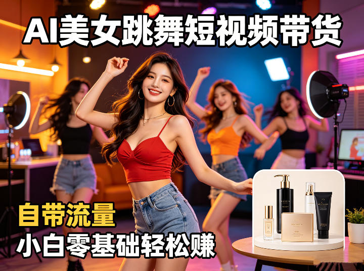 AI美女跳舞短视频带货：自带流量，小白零基础轻松賺，详细拆解-智富思维学堂