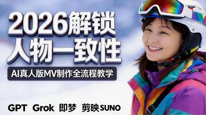 2026独创解锁人物一致性：AI真人版MV制作，不讲空话，不拼概念，全流程实操-智富思维学堂