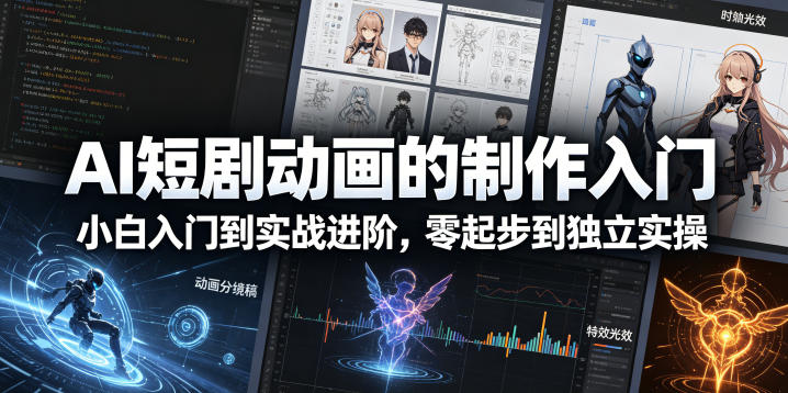 AI短剧动画的制作入门,小白入门到实战进阶,零起步到独立实操-智富思维学堂